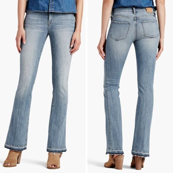 Lucky Brand Brooke Flare jeans raw hem mid-rise distressed light women new 31 12 - Picture 1 of 8